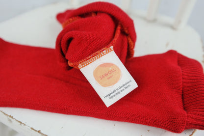 Stulpen für Babys 6-12 M aus Upcycling Kaschmir & Seide in Rot
