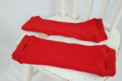 Stulpen für Babys 6-12 M aus Upcycling Kaschmir & Seide in Rot