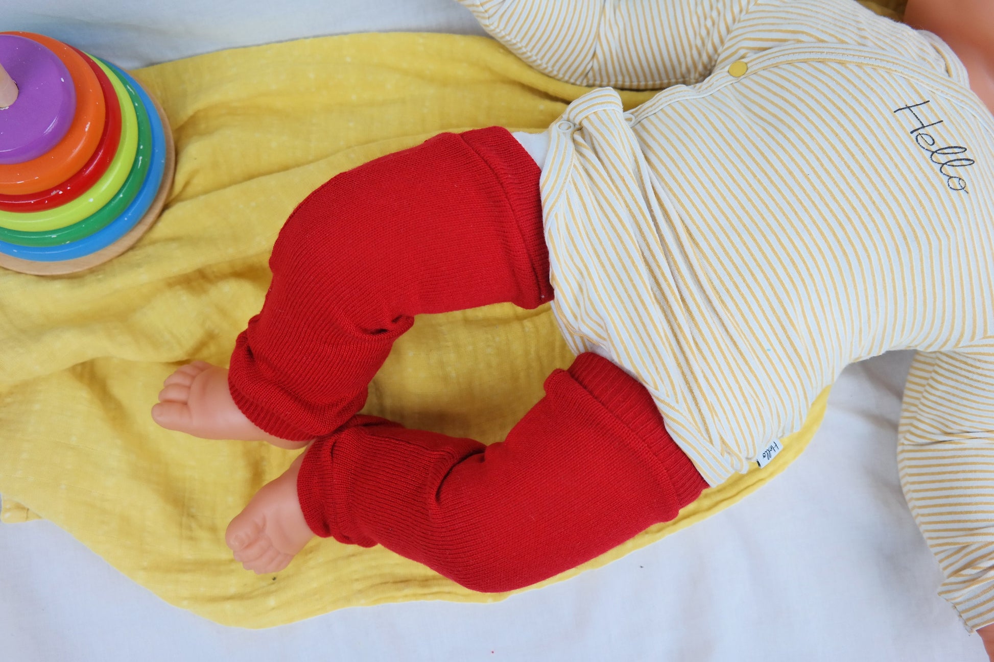 Stulpen für Babys 6-12 M aus Upcycling Kaschmir & Seide in Rot