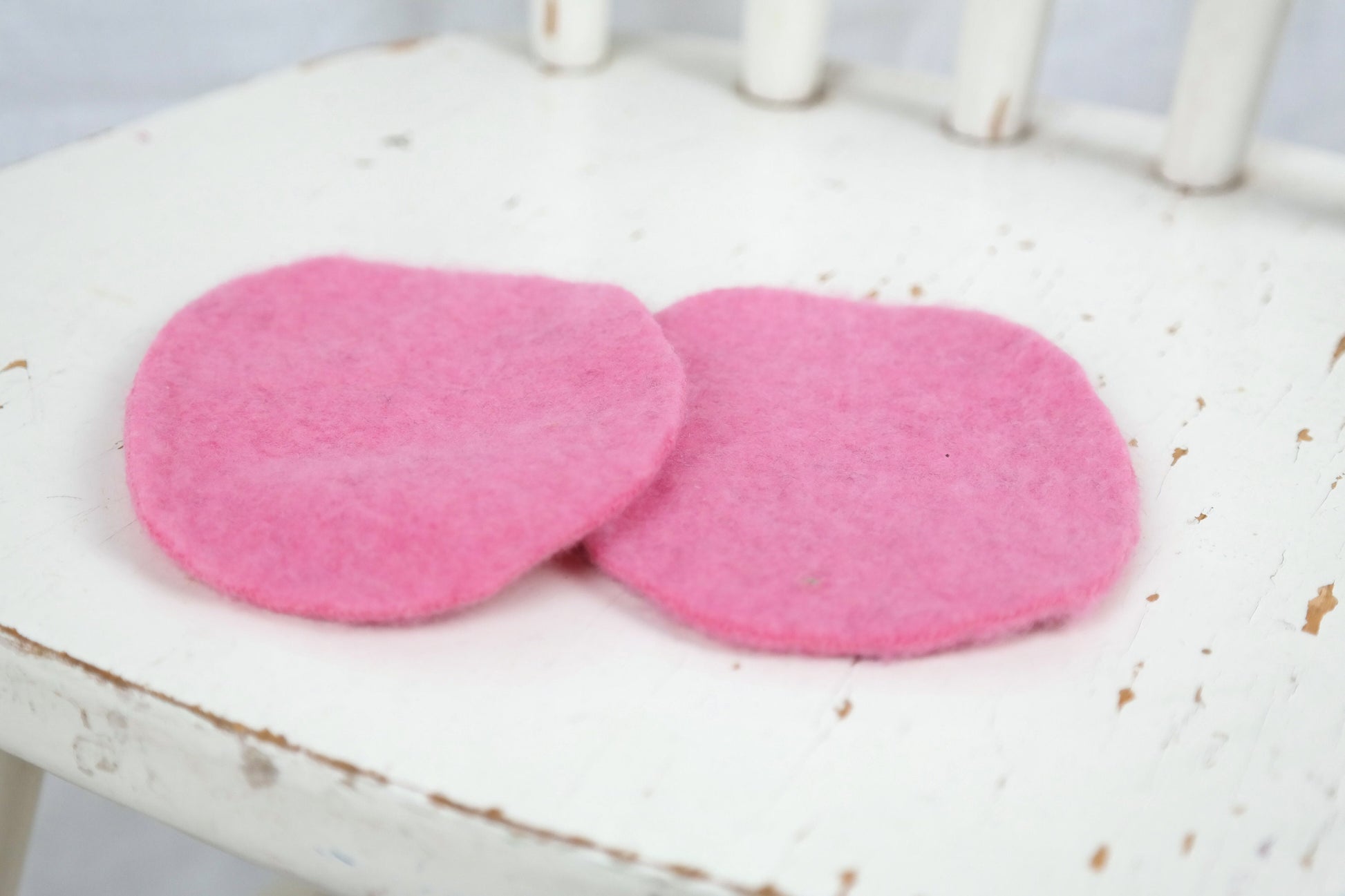 1 Paar Wollwalk Flicken Patches Upcycling-Wolle zum Wollkleidung reparieren in Rosa Oval-Form