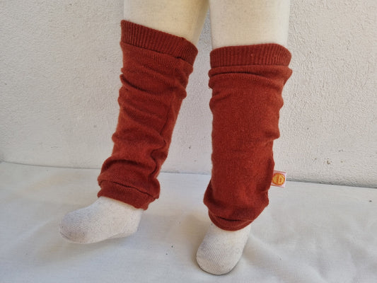 Stulpen für Kleinkinder 1-3J aus Upcycling Kaschmir und Seide in Rostbraun