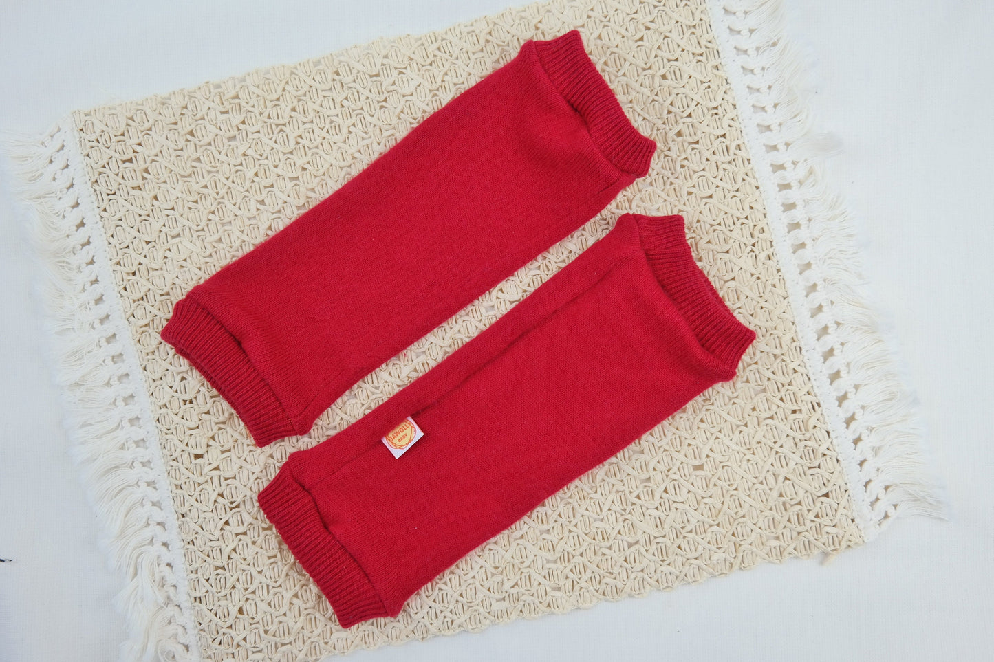Stulpen für Kleinkinder aus Upcycling Seide & Kaschmir in Rot