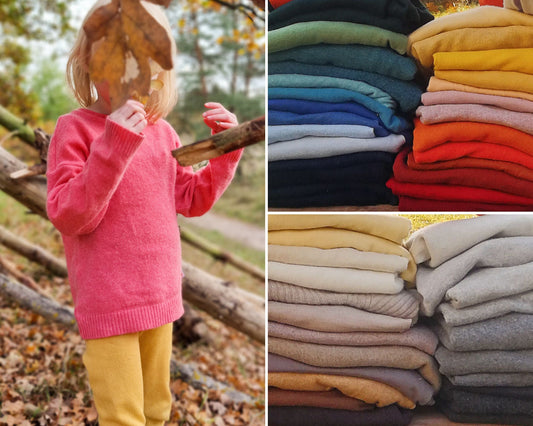 Pullover Unisex für Babys und Kinder aus Upcycling Wolle oder Kaschmir in der Farbe deiner Wahl