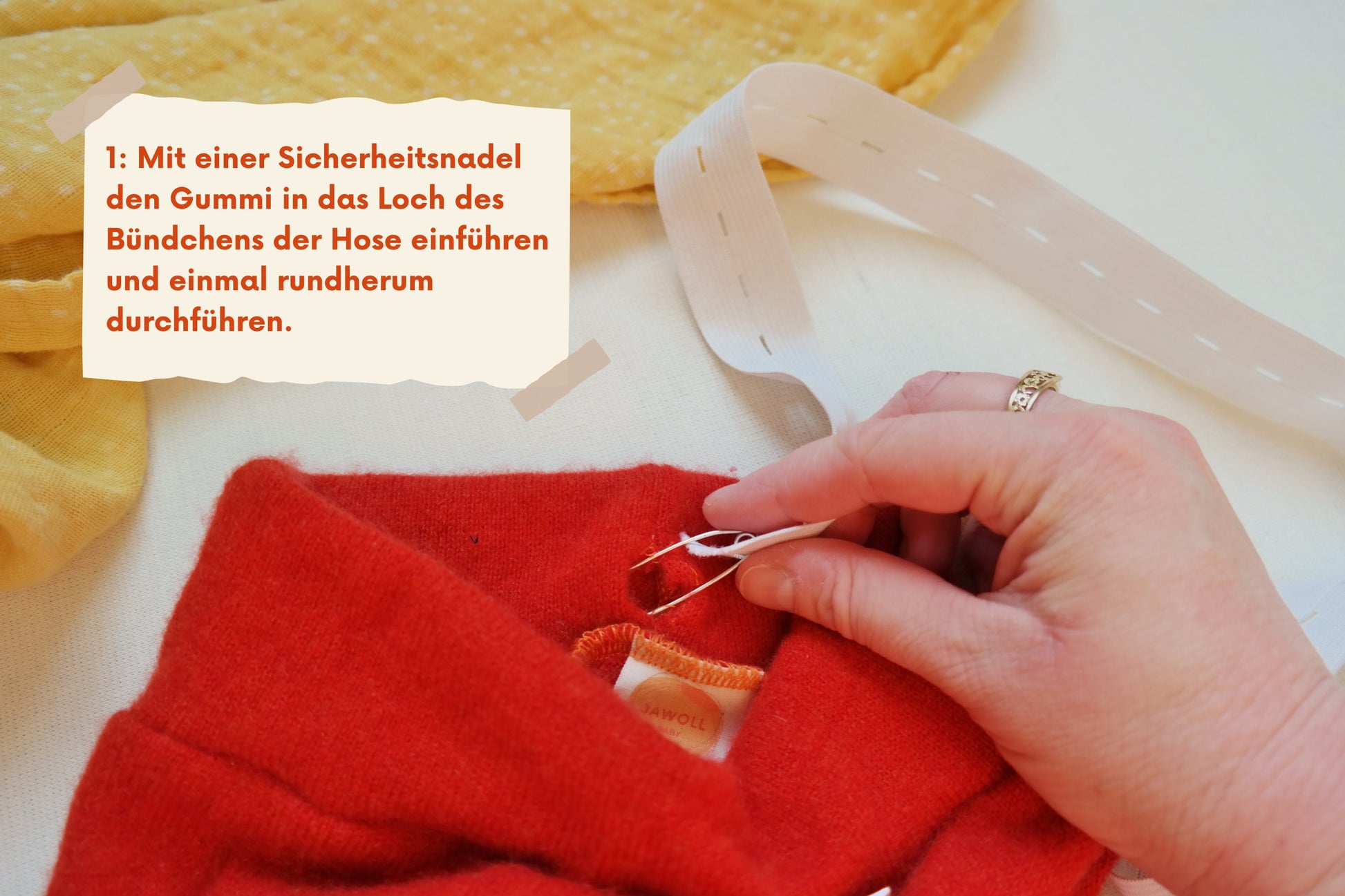 Bündchengummi Knopfgummi für verstellbares Bauchbündchen für Jawoll Baby Hosen 60cm