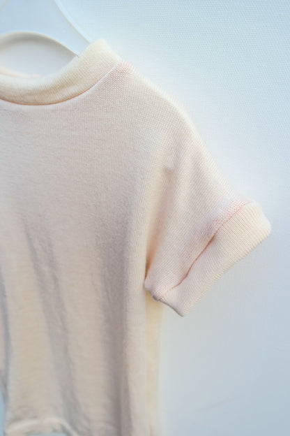 Unisex-Kleid Longshirt 86/92 aus 100% Upcycling Wolle in Cremeweiß
