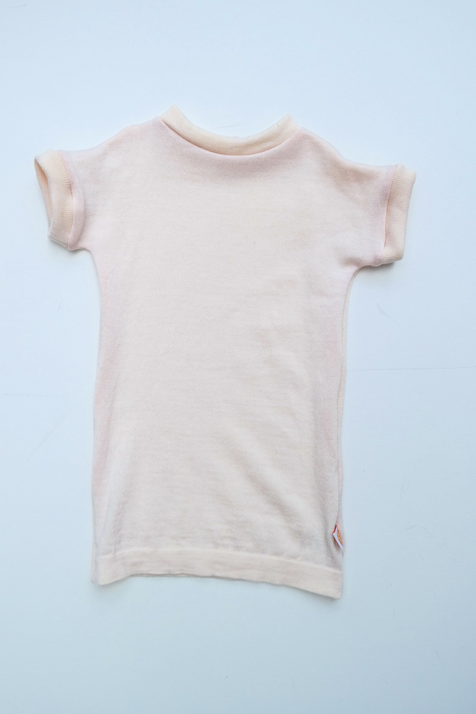 Unisex-Kleid Longshirt 86/92 aus 100% Upcycling Wolle in Cremeweiß