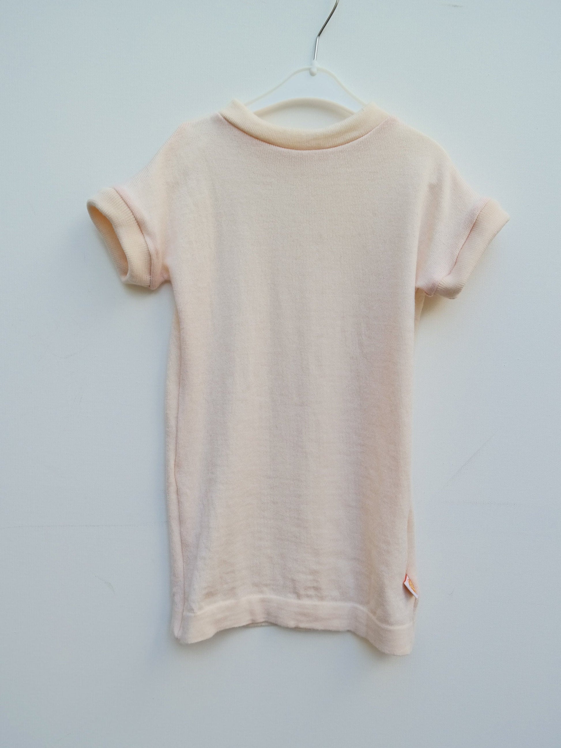 Unisex-Kleid Longshirt 86/92 aus 100% Upcycling Wolle in Cremeweiß