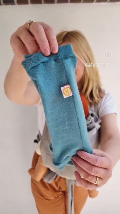 Tragestulpen Beinstulpen Babylegs in Beige Upcycling aus Wolle natürlicher Sonnenschutz im Sommer für Babys und Kleinkinder in der Trage