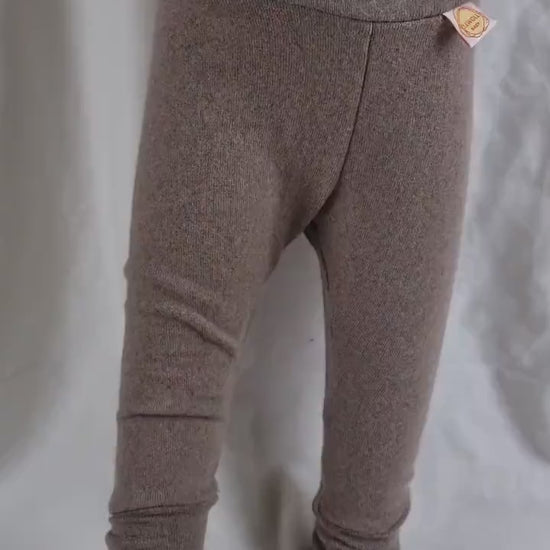 Mitwachs-Hose für Babys 74/80 aus Upcycling-Wolle in Sand Beige