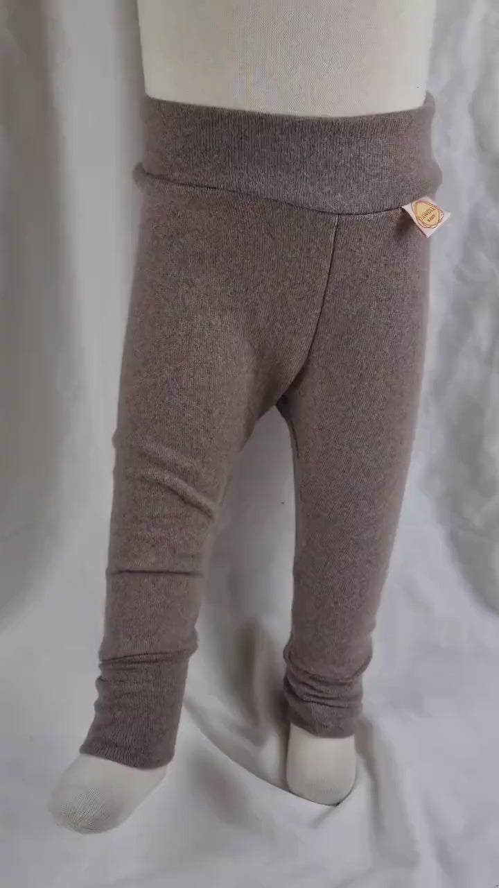 Mitwachs-Hose für Babys 74/80 aus Upcycling-Wolle in Sand Beige