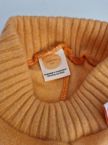 Growing pants for babies 50/56 made from upcycled cashmere in peach-orange