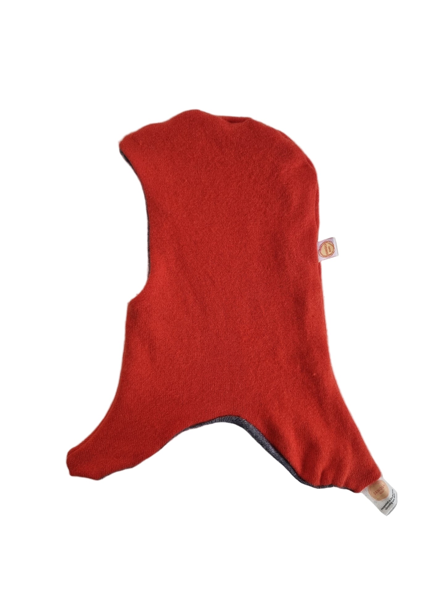 Wende-Schlupfmütze für Kleinkinder KU 49-51 aus Upcycling Seide & Kaschmir in Orange und Grau