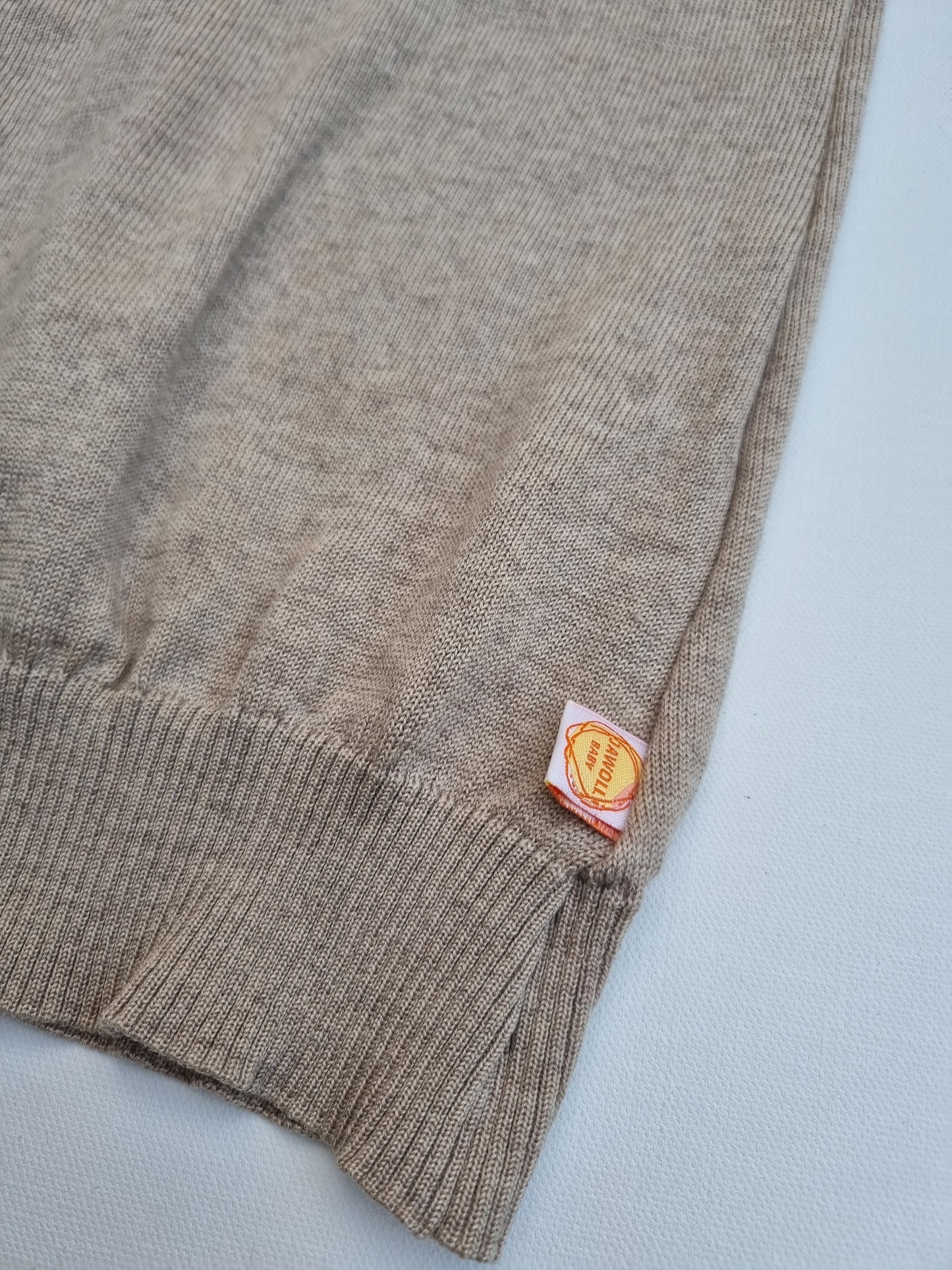 Unisex-Kleid Longshirt 110/116 aus 100% Upcycling Merinowolle in Beige