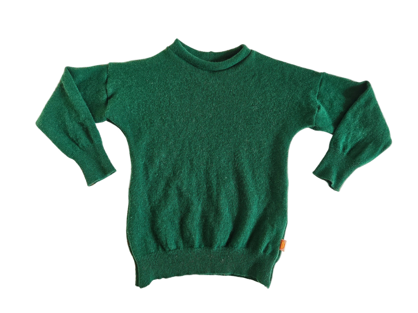 Pullover für Kleinkinder Kinder 110/116 aus 100% Upcycling Kaschmir in Smaragdgrün
