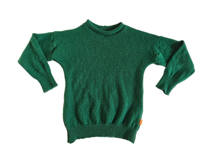 Pullover für Kleinkinder Kinder 110/116 aus 100% Upcycling Kaschmir in Smaragdgrün