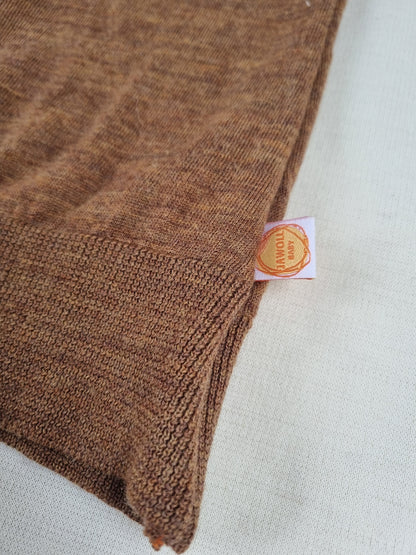 Pullover Longsleeve für Kleinkinder Kinder 110/116 aus Upcycling Merinowolle in Haselnussbraun