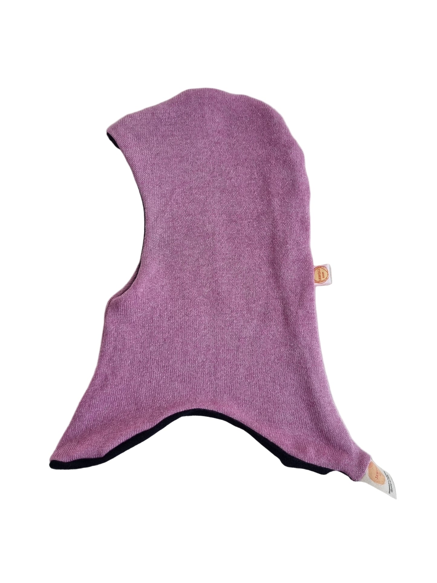 Wende-Schlupfmütze für Babys KU 43 - 48 aus Upcycling Seide & Kaschmir Rosa und Dunkelblau