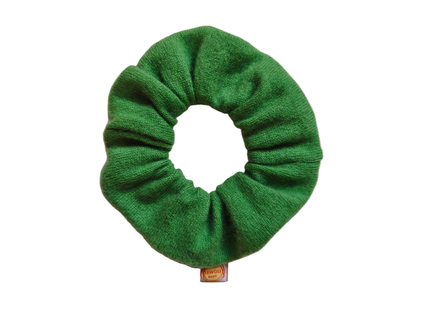 Scrunchie Haargummi aus Upcycling Kaschmir für Erwachsene in Grasgrün