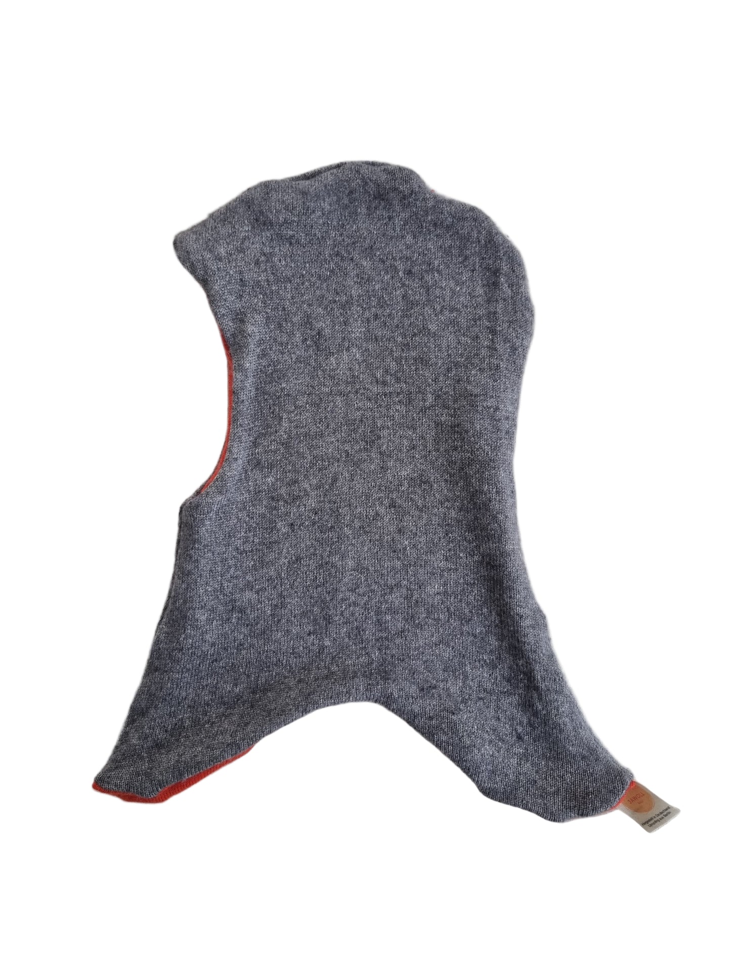 Wende-Schlupfmütze für Kleinkinder KU 49-51 aus Upcycling Seide & Kaschmir in Orange und Grau