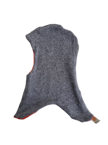 Wende-Schlupfmütze für Kleinkinder KU 49-51 aus Upcycling Seide & Kaschmir in Orange und Grau
