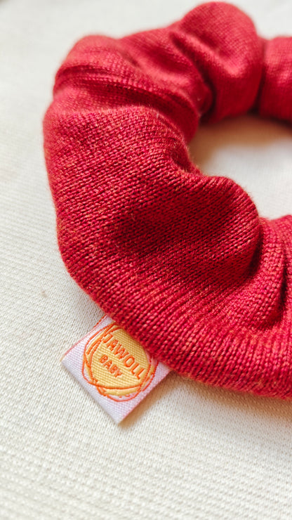 Scrunchie Haargummi aus Upcycling Kaschmir & Seide für Kinder und Erwachsene in Rostrot