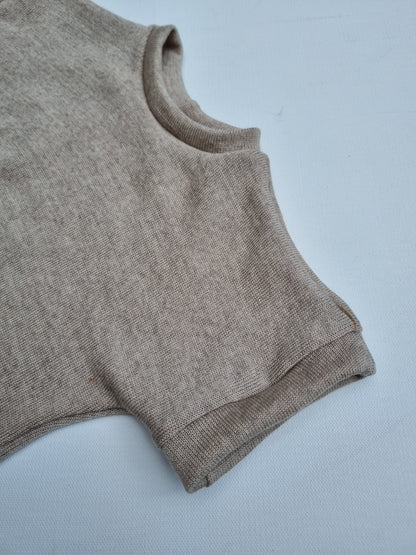 Unisex-Kleid Longshirt 110/116 aus 100% Upcycling Merinowolle in Beige