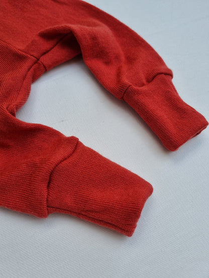 Mitwachs-Hose für Babys 50/56 aus Upcycling Merinowolle in Melonenrosa