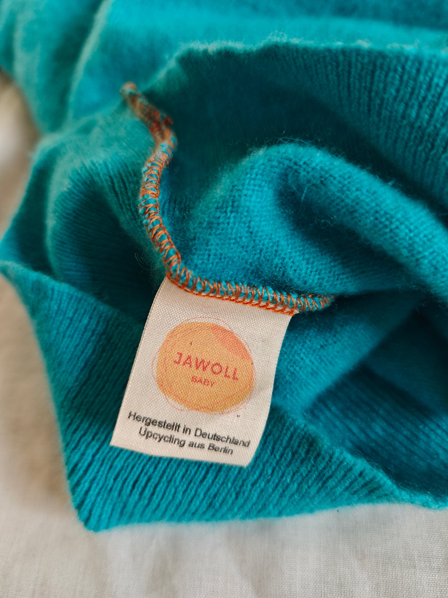 Pullover für Kleinkinder Kinder 110/116 aus 100% Upcycling Kaschmir in Türkis