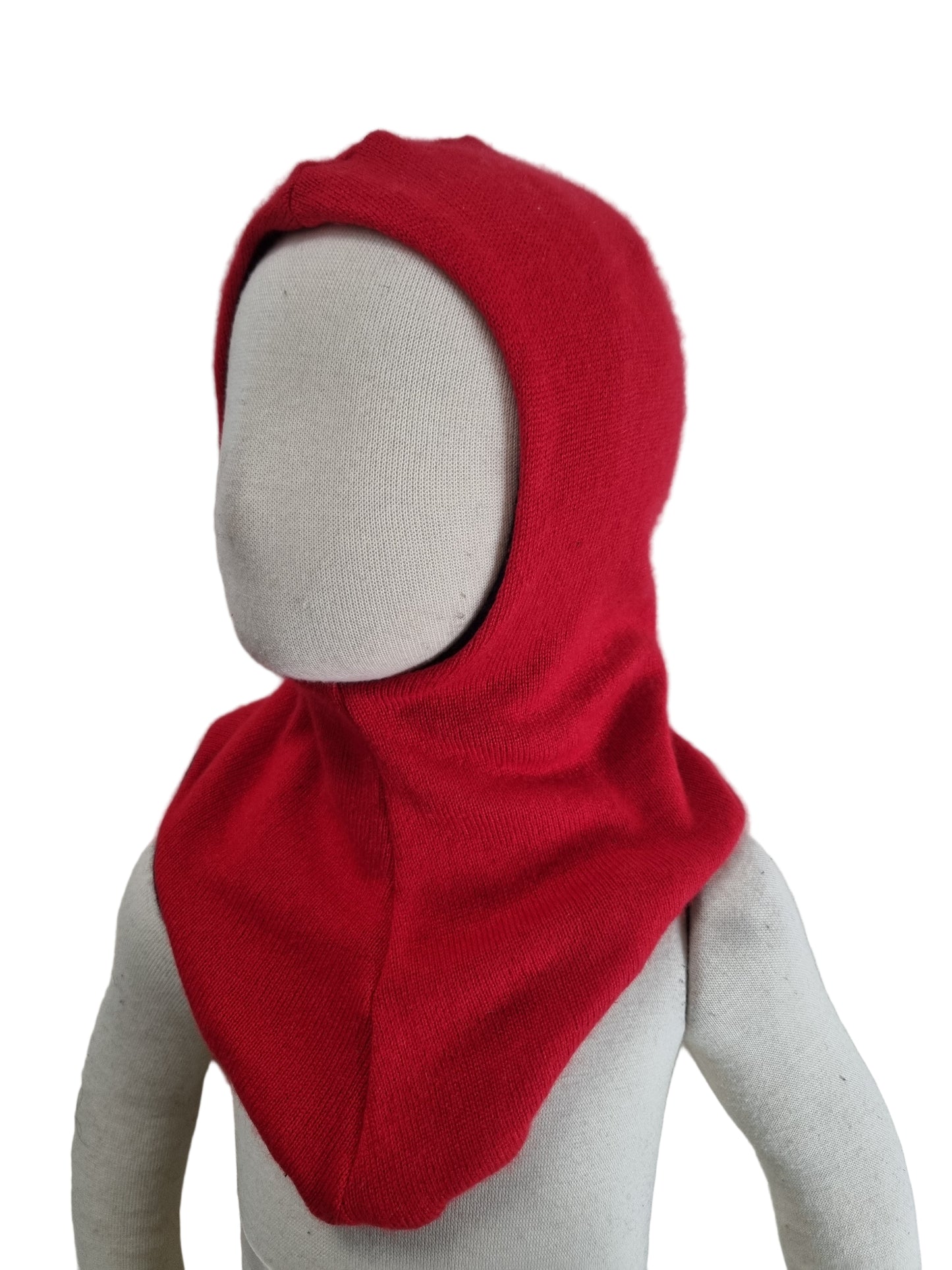 Reversible hat for toddlers KU 52 - 55 made from upcycled silk &amp; cashmere in red and dark grey