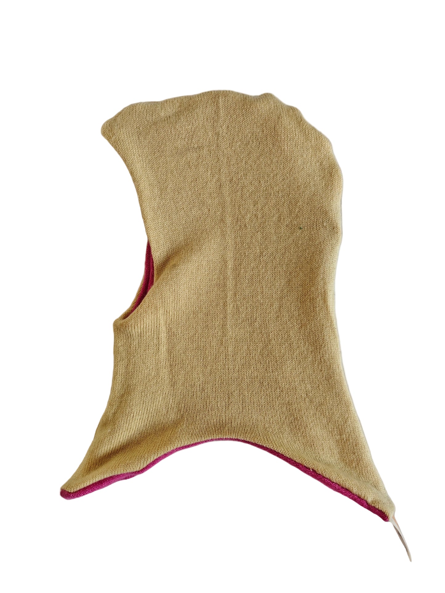 Wende-Schlupfmütze für Babys KU 38-42 Upcycling Kaschmir & Seide in Hellgelb und Pink