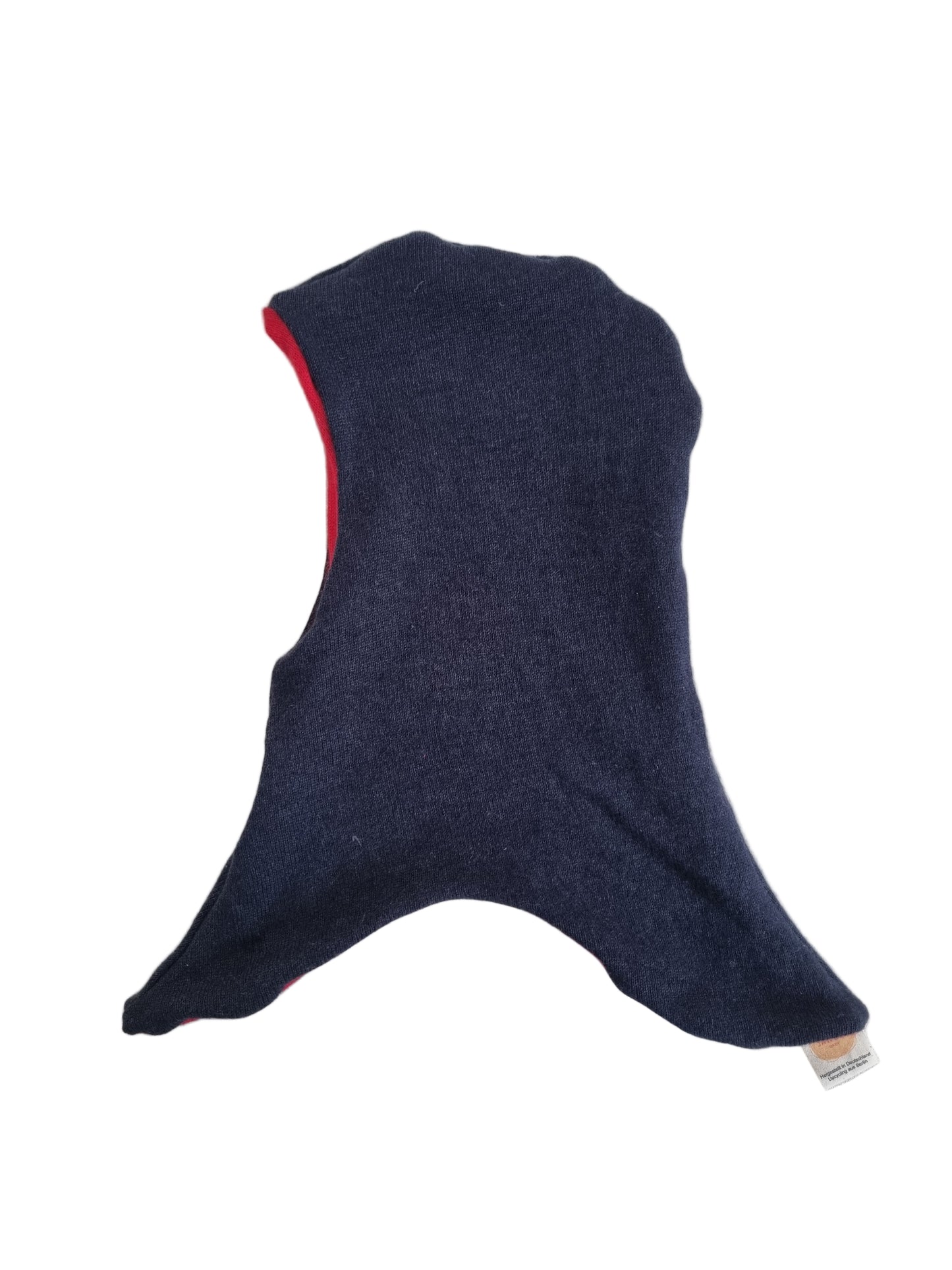 Reversible hat for toddlers KU 52 - 55 made from upcycled silk &amp; cashmere in red and dark grey
