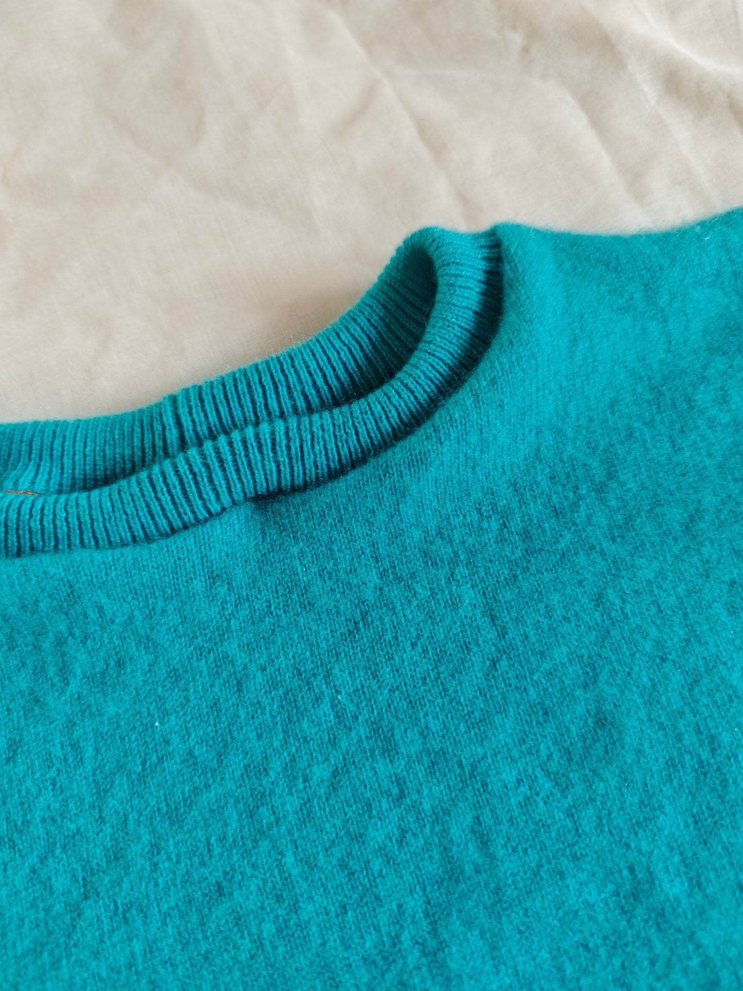 Pullover für Kleinkinder Kinder 110/116 aus 100% Upcycling Kaschmir in Türkis