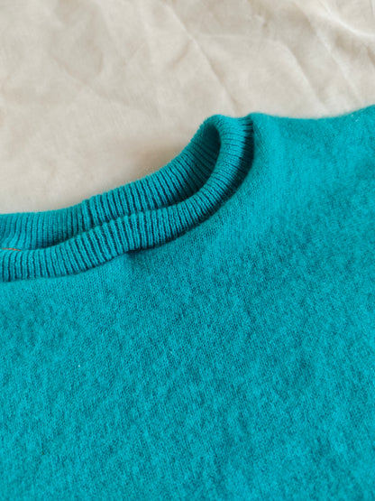 Pullover für Kleinkinder Kinder 110/116 aus 100% Upcycling Kaschmir in Türkis
