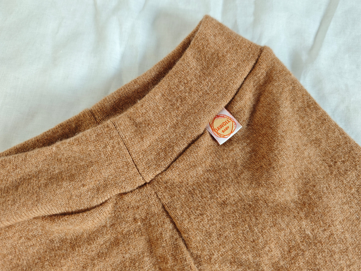 Leggings Kleinkinder 110/116 aus 100% Upcycling Kaschmir in Karamellbraun