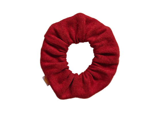 Scrunchie Haargummi aus Upcycling Kaschmir & Seide für Kinder und Erwachsene in Rostrot