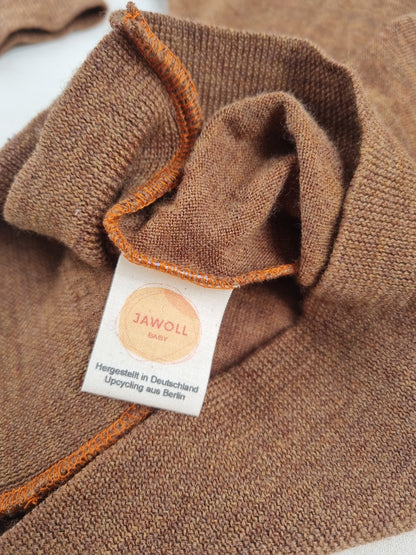 Pullover Longsleeve für Kleinkinder Kinder 110/116 aus Upcycling Merinowolle in Haselnussbraun