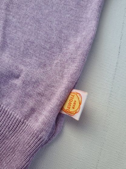 Oberteil Tanktop Pullunder Unterhemd 86/92 aus Upcycling-Seide-Mix in Pastell-Lila Flieder