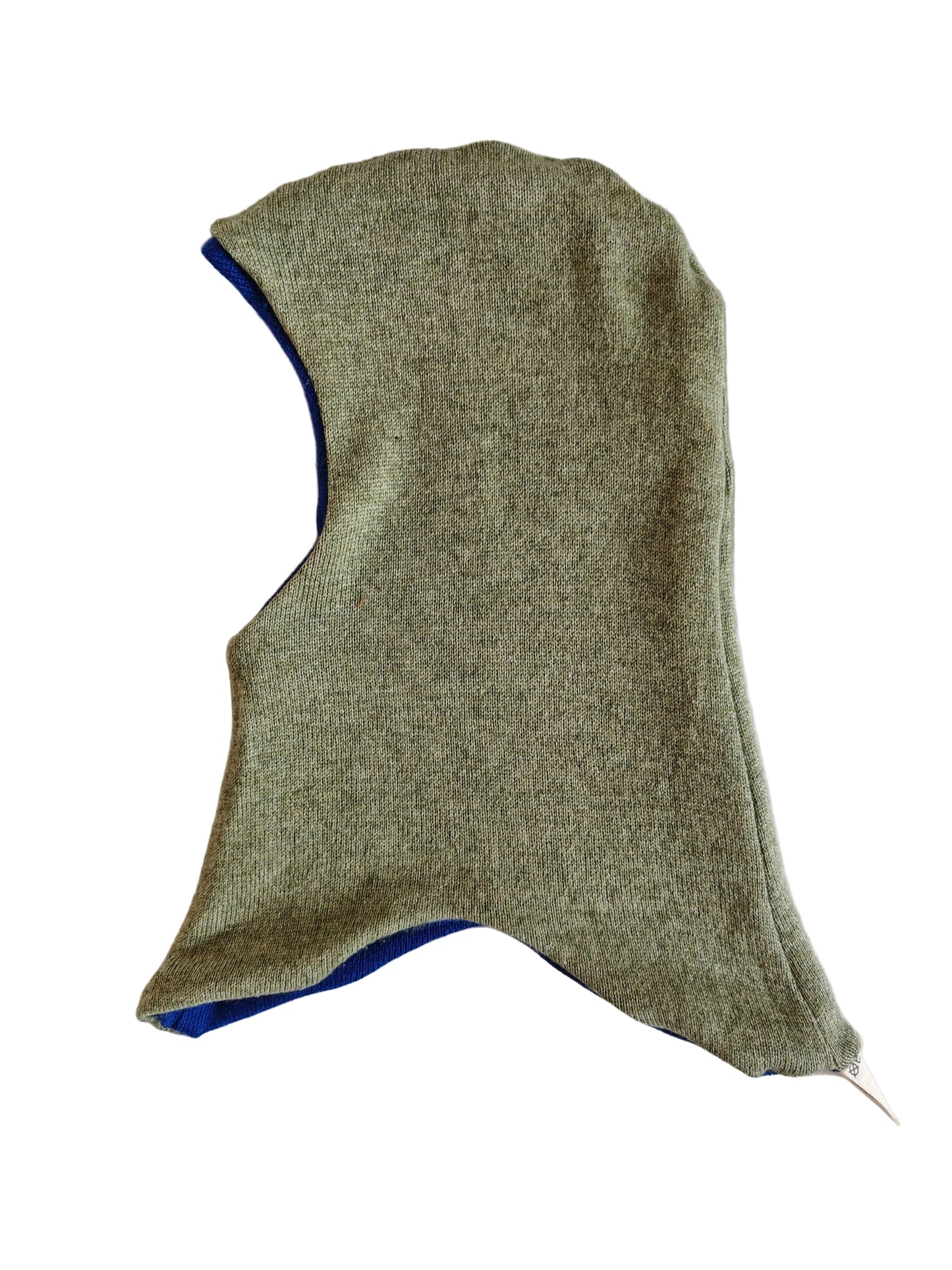 Wende-Schlupfmütze für Babys KU 43 - 48 aus Upcycling Seide & Kaschmir in Blau und Olivgrün
