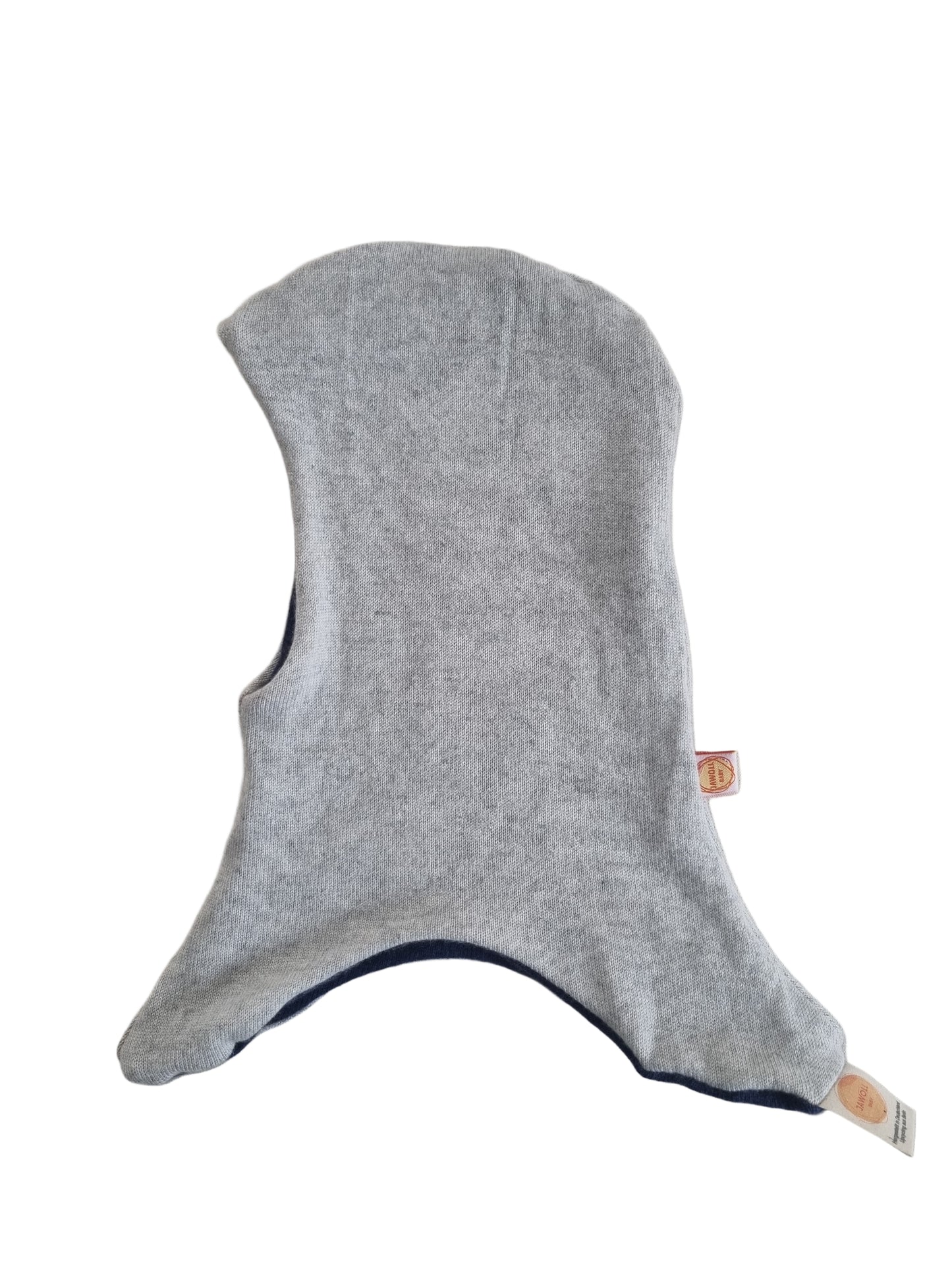 Wende-Schlupfmütze für Babys KU 43 - 48 aus Upcycling Seide & Kaschmir in Hellblau und Dunkelblau