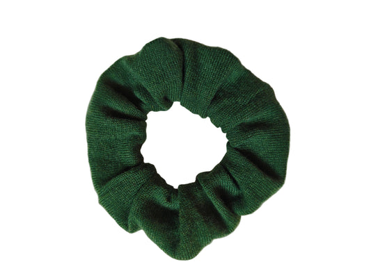 Scrunchie Haargummi aus Upcycling Kaschmir für Kinder und Erwachsene in Waldgrün