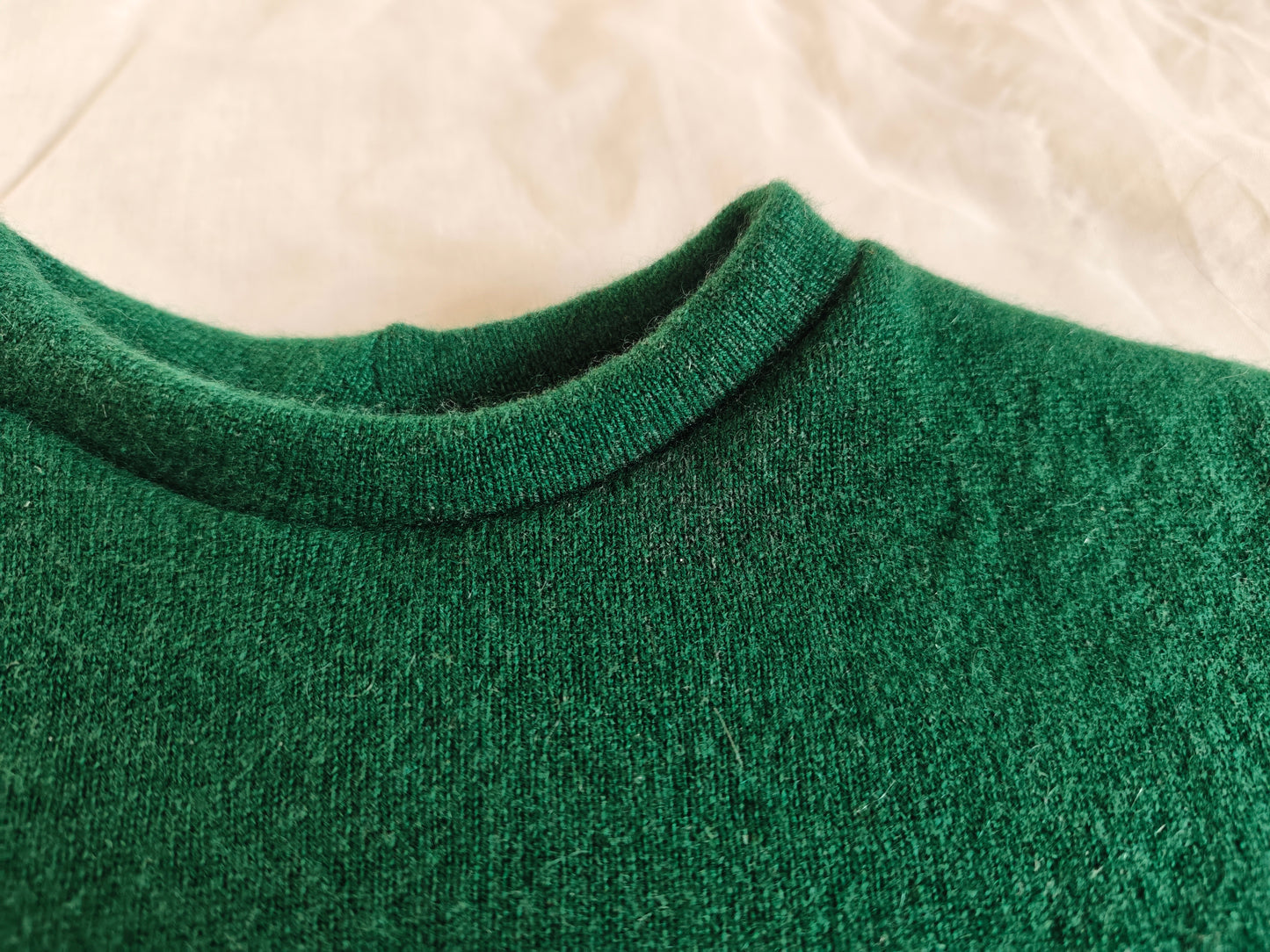 Pullover für Kleinkinder Kinder 110/116 aus 100% Upcycling Kaschmir in Smaragdgrün