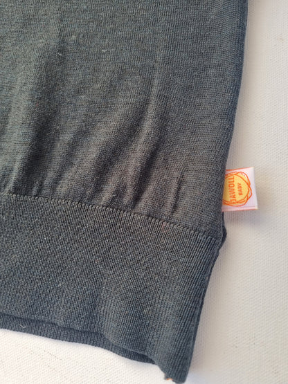 Oberteil Tanktop Pullunder Unterhemd 86/92 aus 100% Upcycling-Wolle in Dunkelgrün