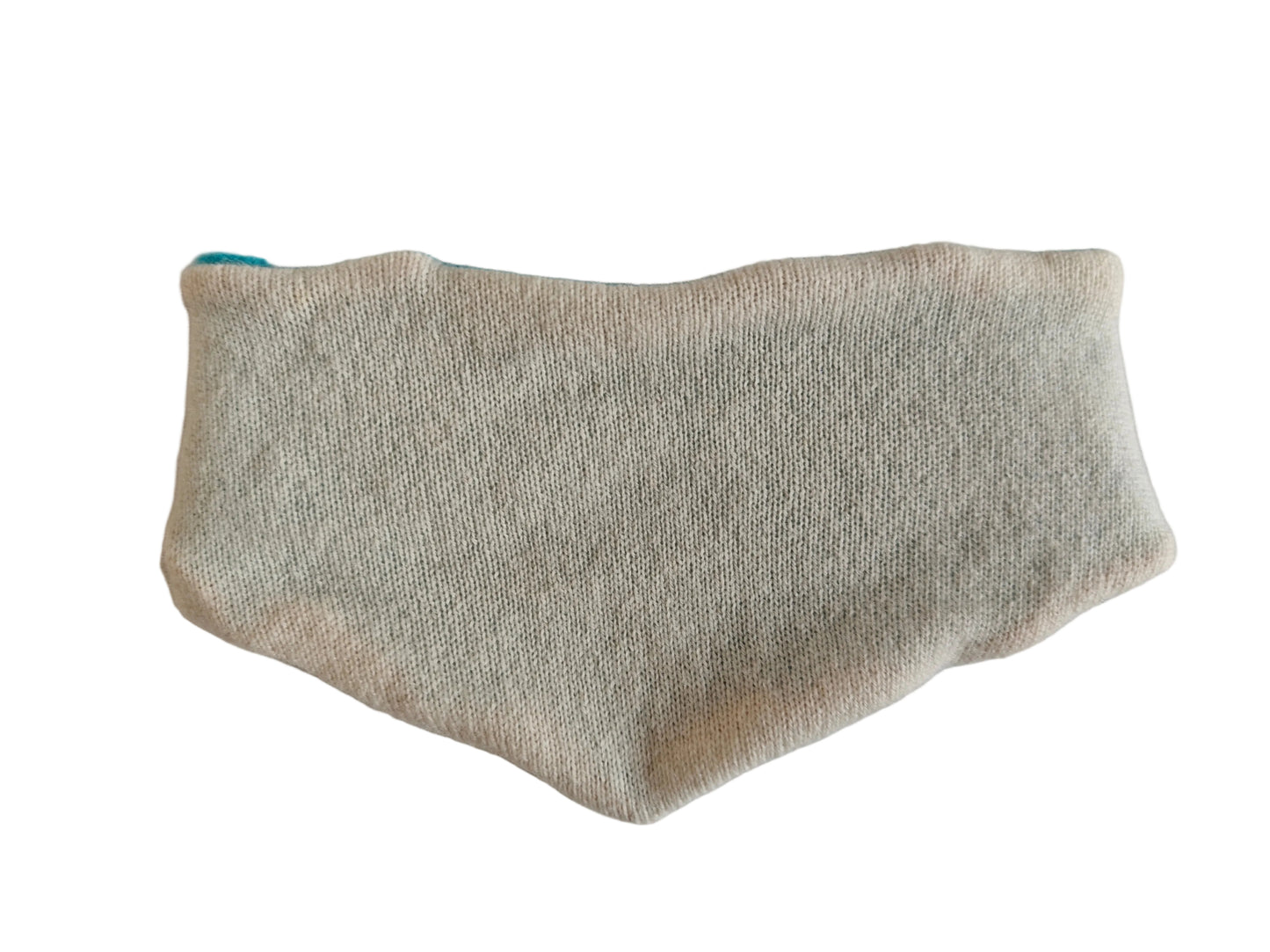 Triangle scarf, reversible, grows with your baby, made from upcycled silk &amp; cashmere in light blue and blue