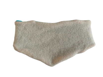 Triangle scarf, reversible, grows with your baby, made from upcycled silk &amp; cashmere in light blue and blue